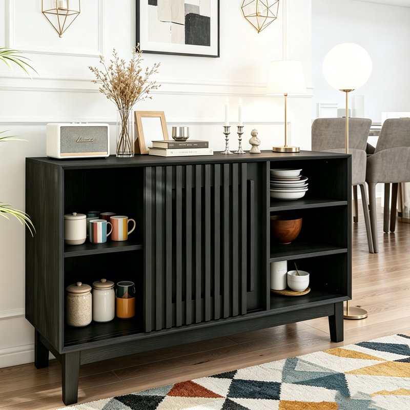 Buffet 47,3 "avec rangement, Black