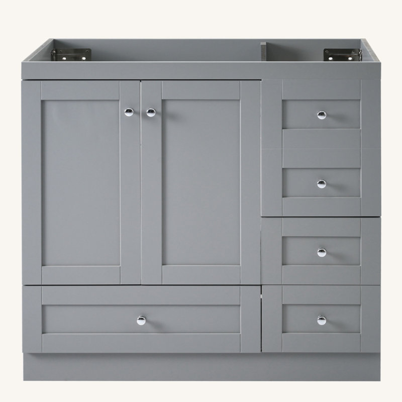 [Cabinet seulement] Meuble-lavabo (lavabo non inclus), Gris