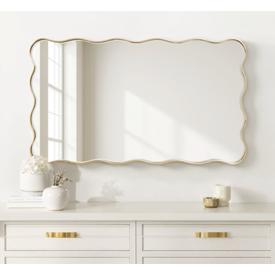 Scalloped Rectangle Bathroom Mirror