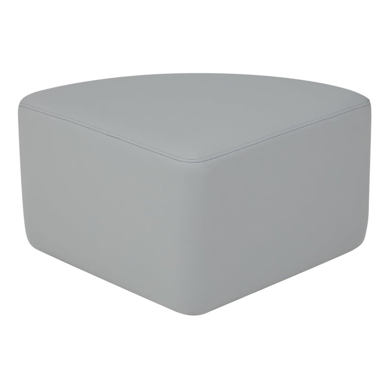 Upholstered Pie Ottoman 12" Height, Gray