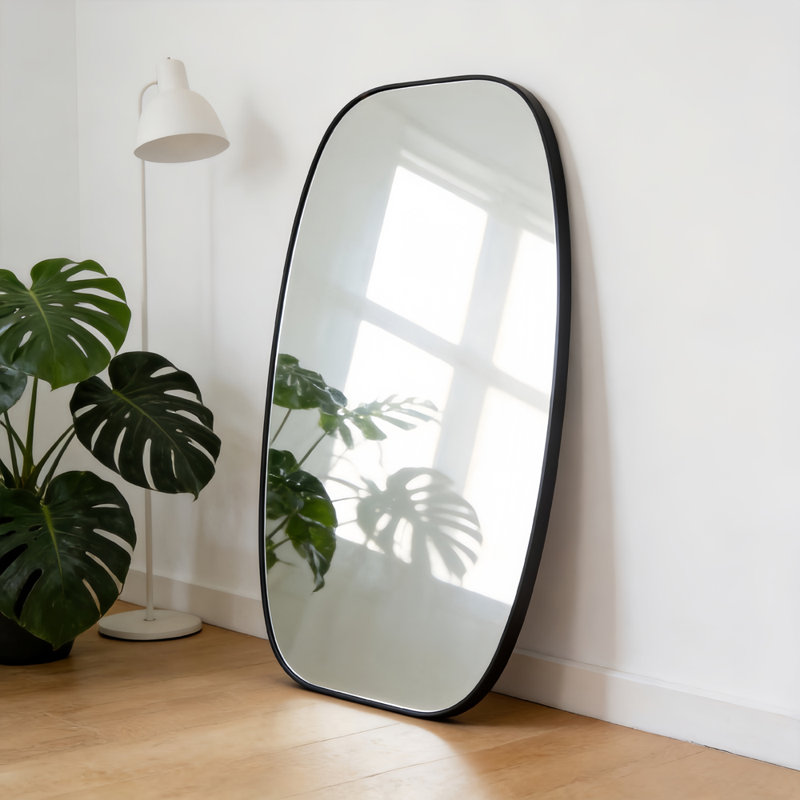 Miroir ovale encadré pour mur, Black