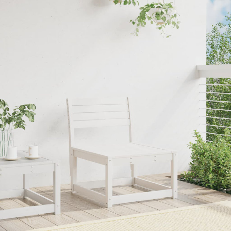 Garden Sofa Solid Wood Pine, White