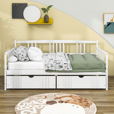 Fairbank Twin Size Two Drawers Wooden Daybed