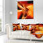 Conception abstraite orange fractale chaleureuse - Coussin imprimé abstrait-29892462-29892459