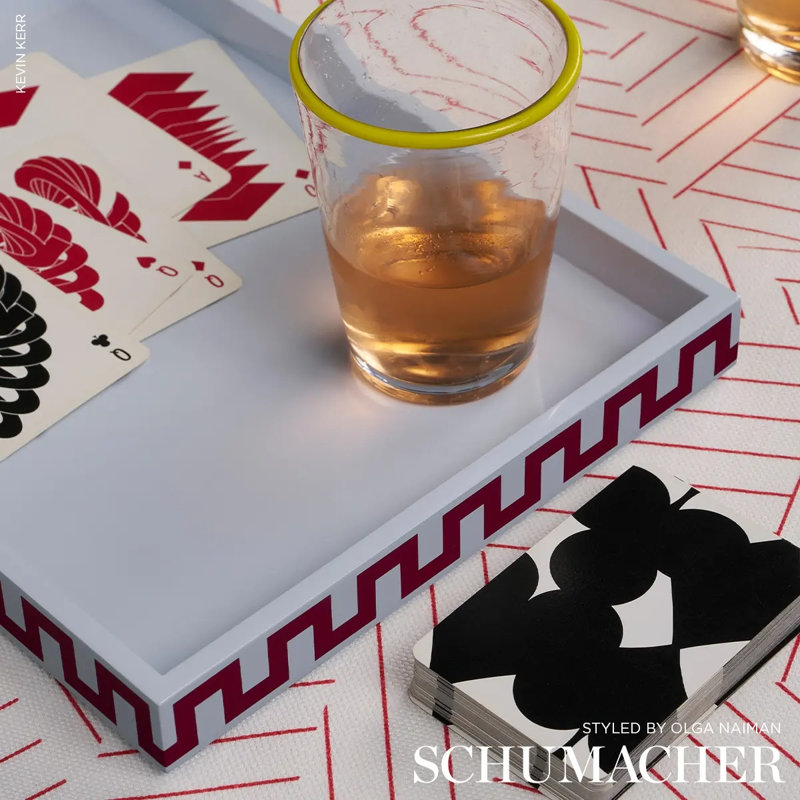 Schumacher x Miles Redd Deconstructed Stripe Fabric, Red