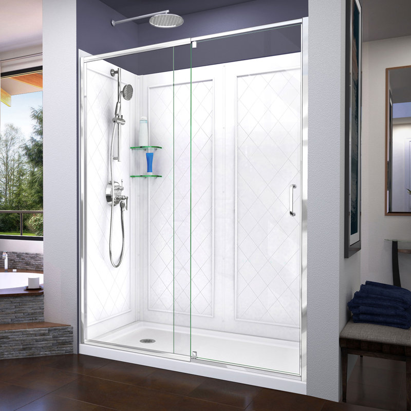 Porte de douche à pivot 60 po x 76,75 po Dreamline Flex, Gauche