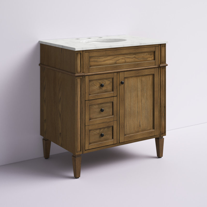 Ensemble de meuble-lavabo simple 32 "Rivers, Brun foncé