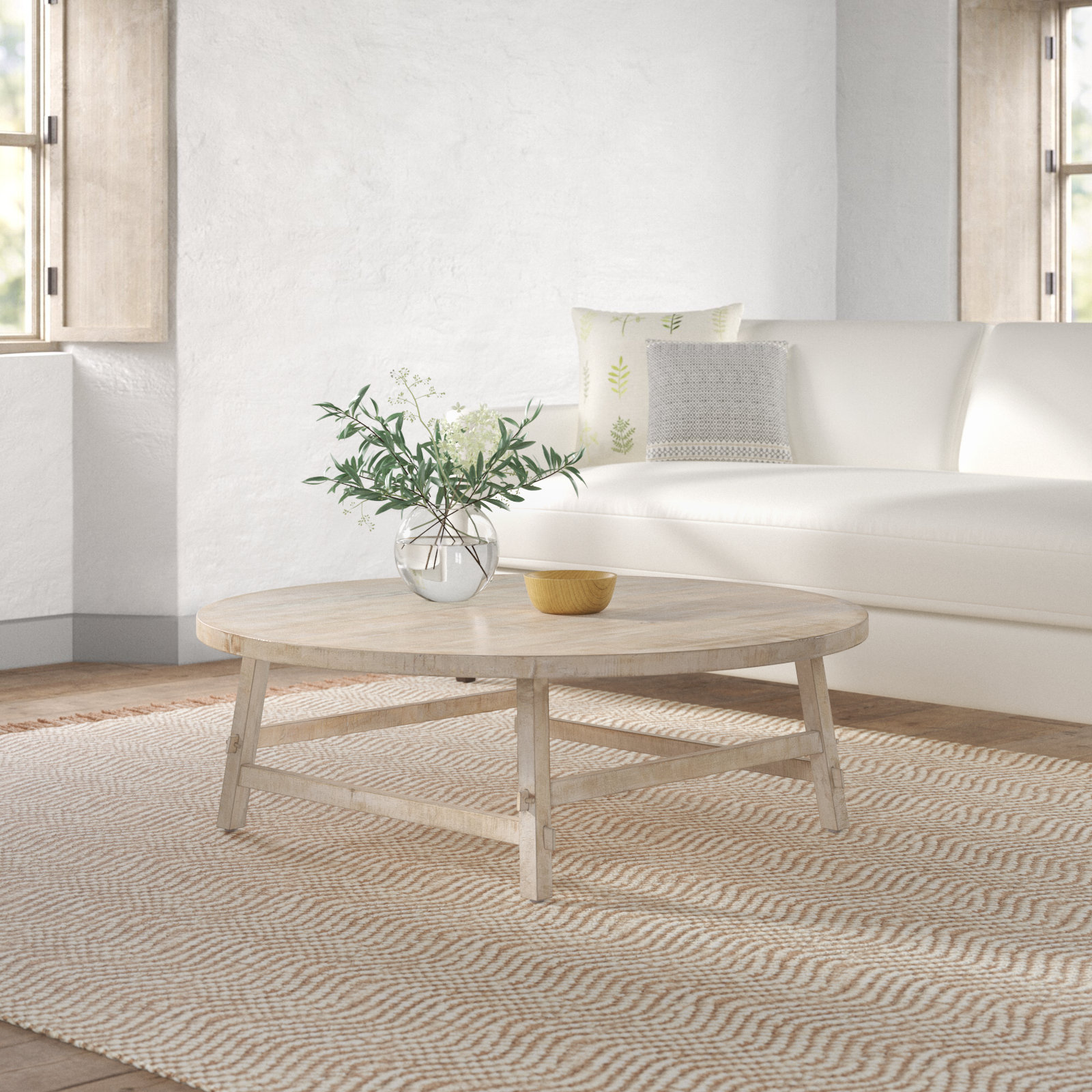 Loleta Solid Wood Single Coffee Table, 16" H x 48" L x 48" W, Blonde