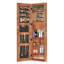 Armoire-penderie pour armoire à bijoux en bois massif avec miroir pleine longueur, 47,5 x 14,3 po, verrouillable au mur avec lumière DEL-98943472