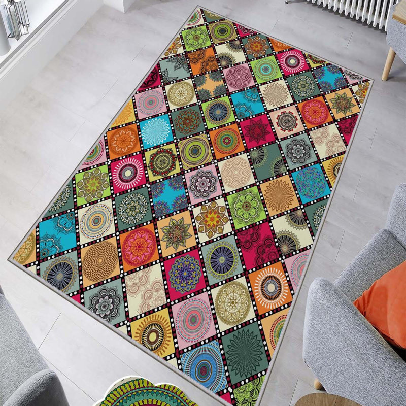 Tapis tissé de qualité supérieure, 5,9 x 9,2 pieds | 100% polyester, 650 g / m² | Pois antibactérien antidérapant en PVC, d'une hauteur de poils de 0,3 po | Lavable à la machine, impression numérique 3D | Parfait pour le salon et la chambre à coucher