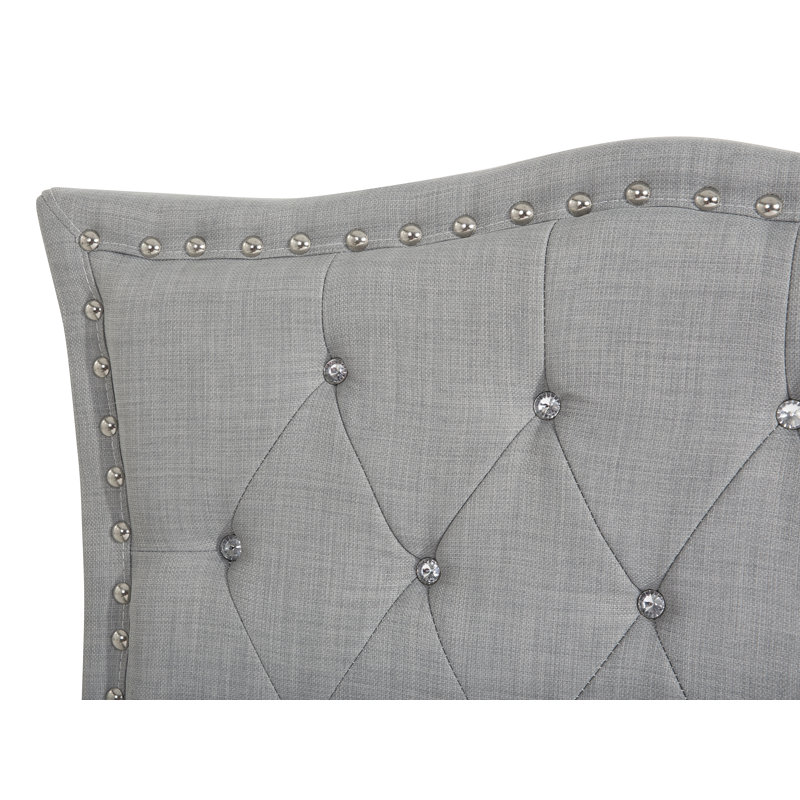 Oasis Upholstered Bed, European Single (90 x 200 cm), Grey