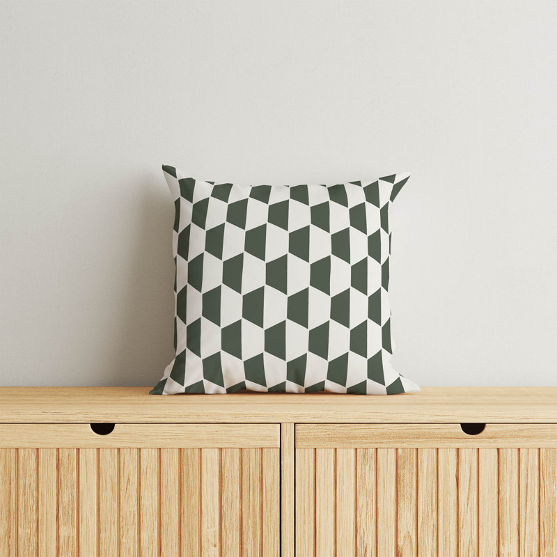 Coussin Hex, H 26 po x l 26 po, Chimichurri / géométrique vert