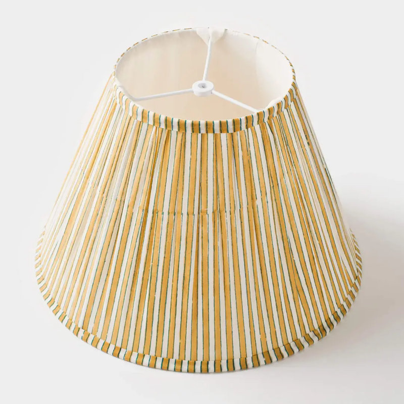 Mela Artisans Candy Stripe Gathered Lampshade, Yellow