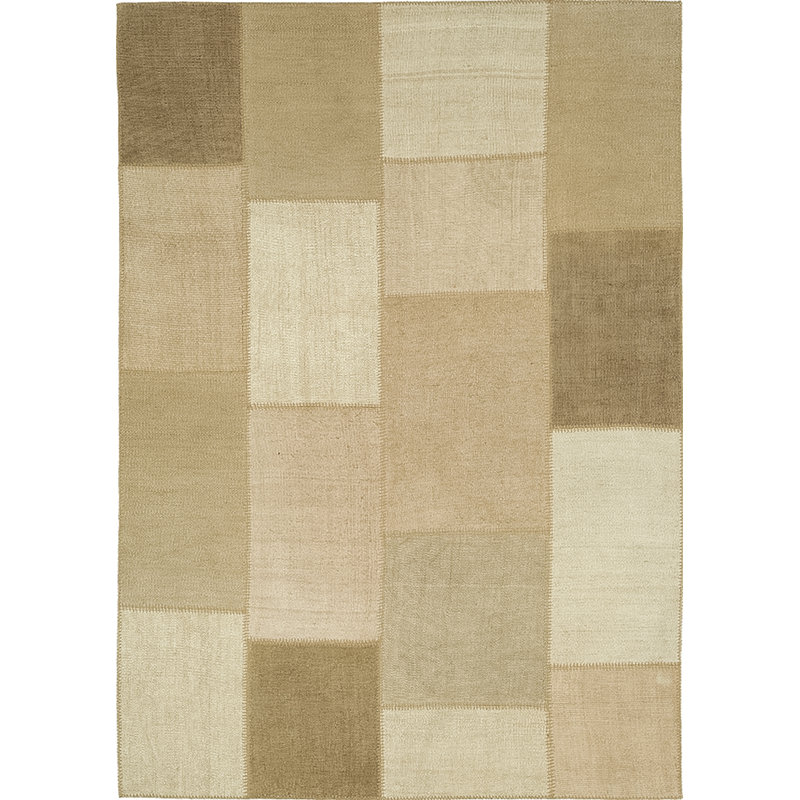 Tapis beige en coton noué à la main Issabelle