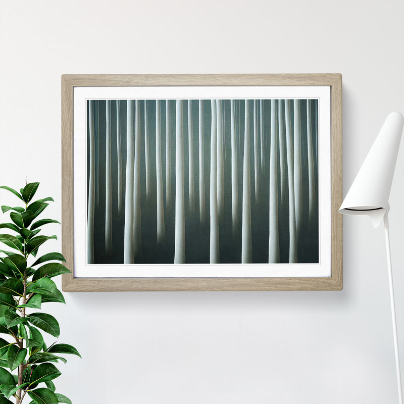 XH1022-600X An Elegant Summer Forest - Single Picture Frame Painting, 34cm H x 46cm W x 2cm D, Walnut