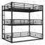 Space-Saving Metal Triple Bunk Bed with Safety Guardrails and Quiet Design-125081896