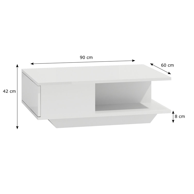Theresa Coffee Table with Storage, White