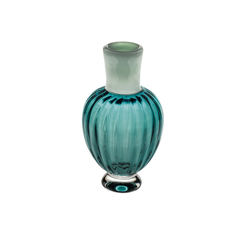 Handmade Lead Crystal Table Vase, Blue