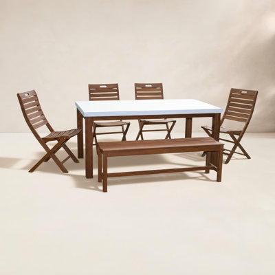 Kinsler 38" Eucalyptus Patio Dining Set