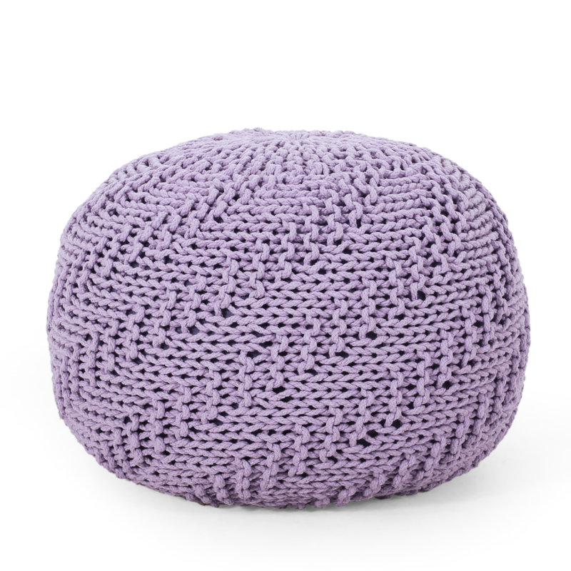 Pouf tricoté en coton lavande - ou coussin de sol capacité de poids de 200 lb