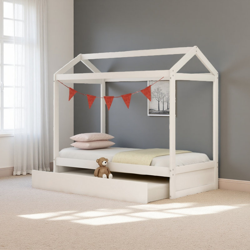 Lit maison avec lit gigogne, peut être décoré