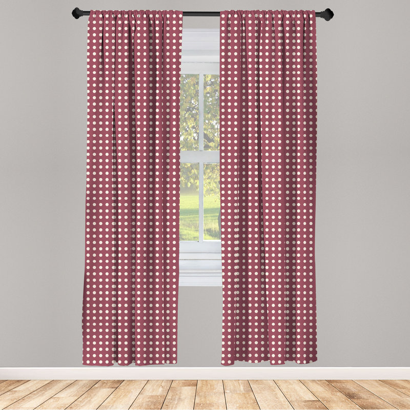 Polka Dots Semi-Sheer Rod Pocket Sliding Panel, 28" x 95"