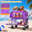 Chariot pliable robuste à deux étages de 140 cm (55 po) avec freins, chariot utilitaire à double couche de 650 L avec roues tout-terrain de 18 x 10 cm (7 x 4 po) (capacité de 254 kg [560 lb]), violet-136449090