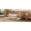 Lit de jour simple en rotin de style traditionnel avec lit gigogne simple pour un espace limité, chambre d'amis, pas de sommier tapissier, noyer antique