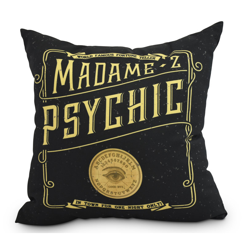 Coussin d'extérieur Witches Brew Square, 18 po x 18 po, Noir / Jaune