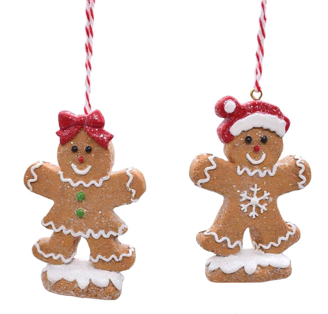 The Holiday Aisle® Set Of 2 Assorted Styles Gingerbread People Ornaments | Wayfair