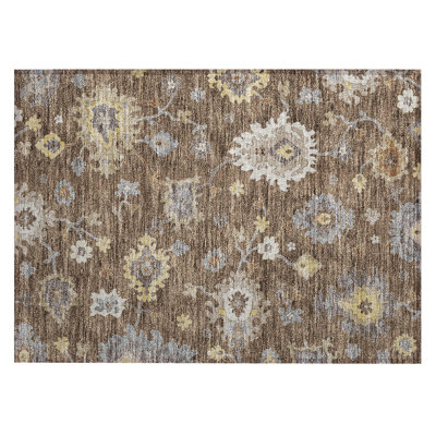 Washable Damask Indoor / Outdoor Rug