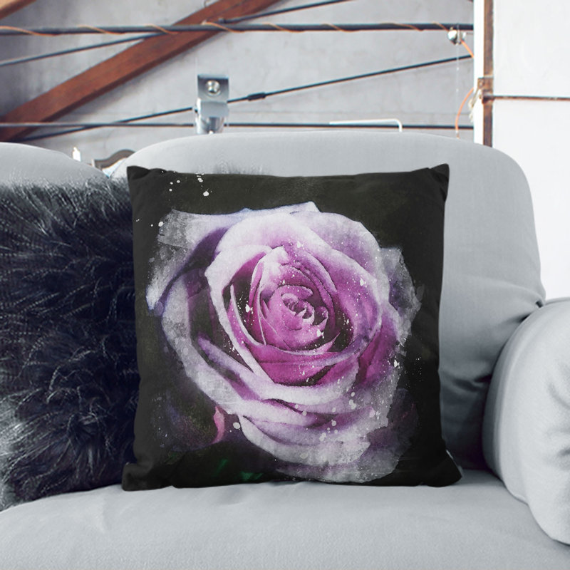 Floral Square Cushion, 40cm H x 40cm W x 15cm D