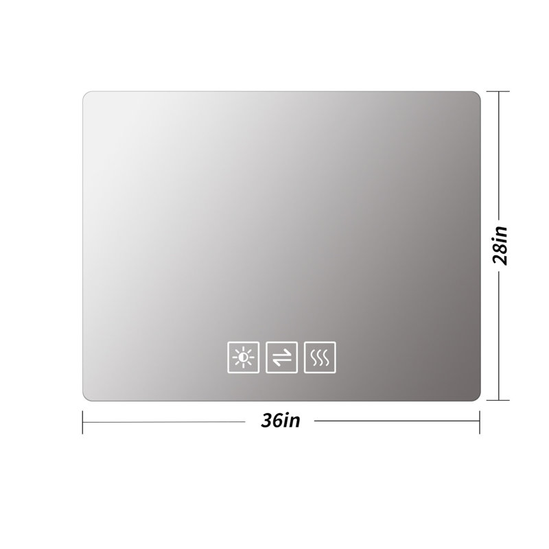 Miroir de salle de bain brouillard avec DEL: 3 couleurs, intensité variable, surface murale translucide, fixation stable
