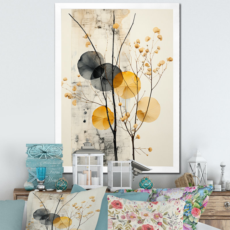 «Taurius Asian Art Seashell Sumi» - reproduction d'art, H 40 po x l 30 po x P 1,5 po, Impression blanche sur toile encadrée