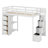 Loft Bed With Storage Drawers And Stairs, Wooden Loft Bed With Shelves