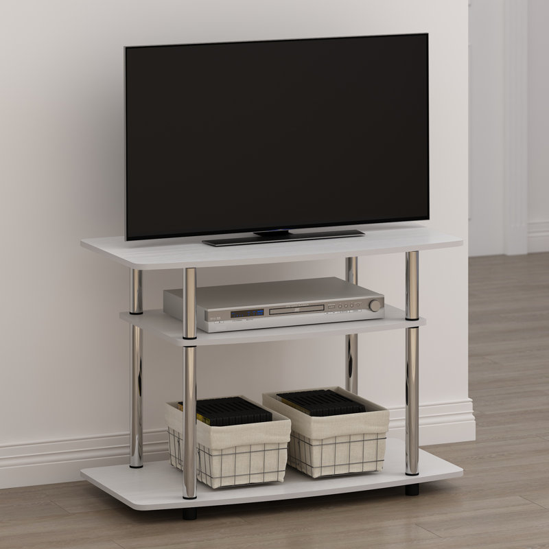Meuble télé pour téléviseur de 32 po ou moins Chayna, Chêne blanc / chrome