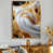 Toile avec cadre flottant or