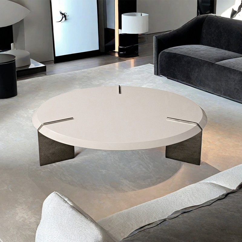 Table basse moderne et simple de salon, H 11,8 po x L 47,2 po x l 47,2 po