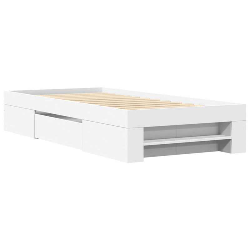 Abhijith Drawers Bed Frame, Single (3'), White