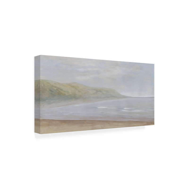 Art mural sur toile tendue - "Clouded Coastline II" par Michael Willett pour décoration de salon, de chambre à coucher ou de bureau - 24 x 47