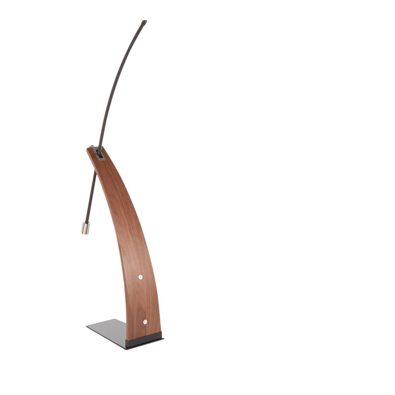 Demariana 74'' Arched Floor Lamp, Walnut, Black, No