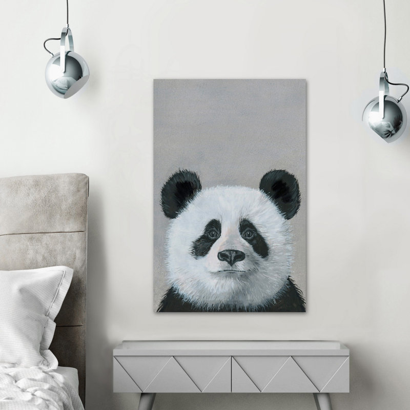 Panda In Deep Thought - Wrapped Canvas Painting, 30cm H x 20cm W x 3.81 cm D