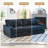2 - Piece Upholstered Blue Chenille Modular Sectional Sofa with Armrests & Throw Pillows-718692610