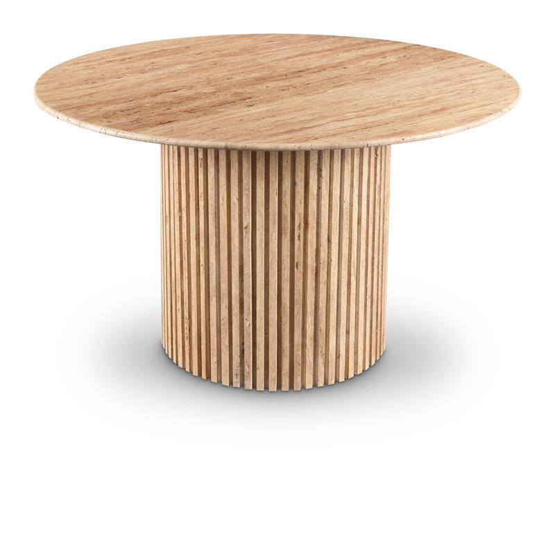 Genoa Jamary Dining Table, Beige Travertine