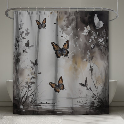 Butterflies In Nature Shower Curtains Extra Long