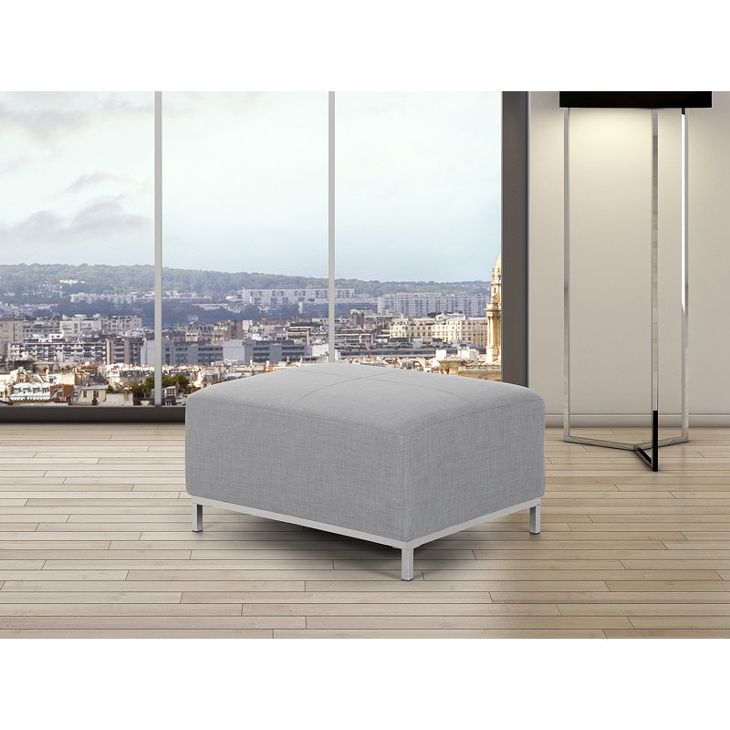 Ensley 95cm Wide Rectangle Standard Ottoman, Light Grey