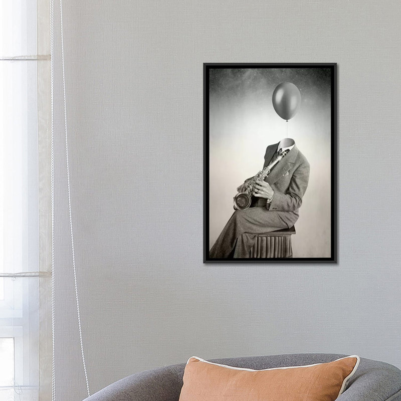 «Jazz», impression sur toile, H 26 po x l 18 po x P 1,5 po, Toile avec cadre noir, Pas de tapis