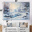 Winter River Window View II - Winter Landscape, art mural-754818135-754818122