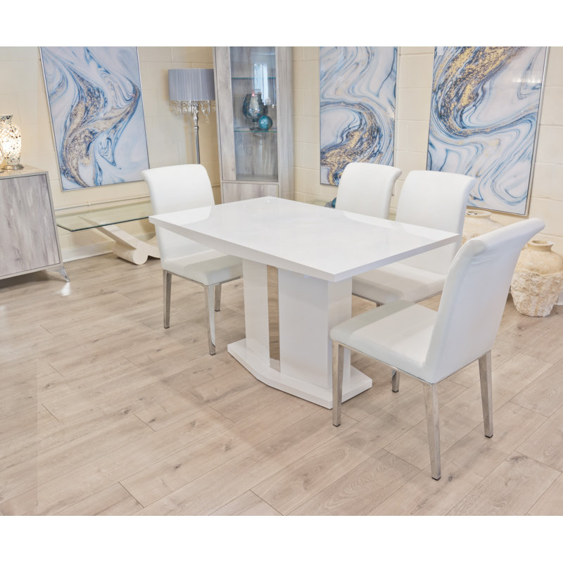 Edmunds 4 - Person Butterfly Leaf Dining Set, White