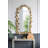 Full Length Arched Wall Mirror With Golden Leaf Accents